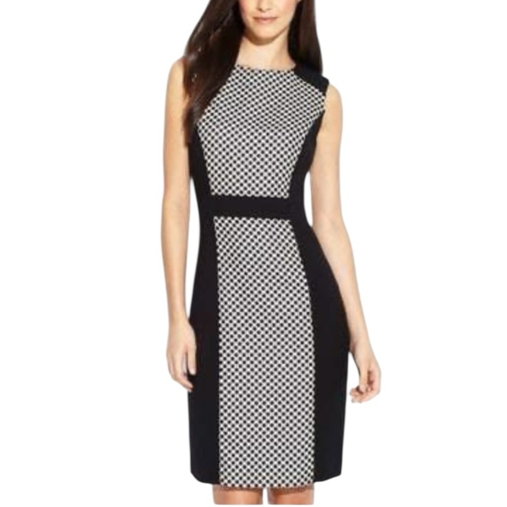 Tahari Black and White Polka Dot Fabric‎ Size 12